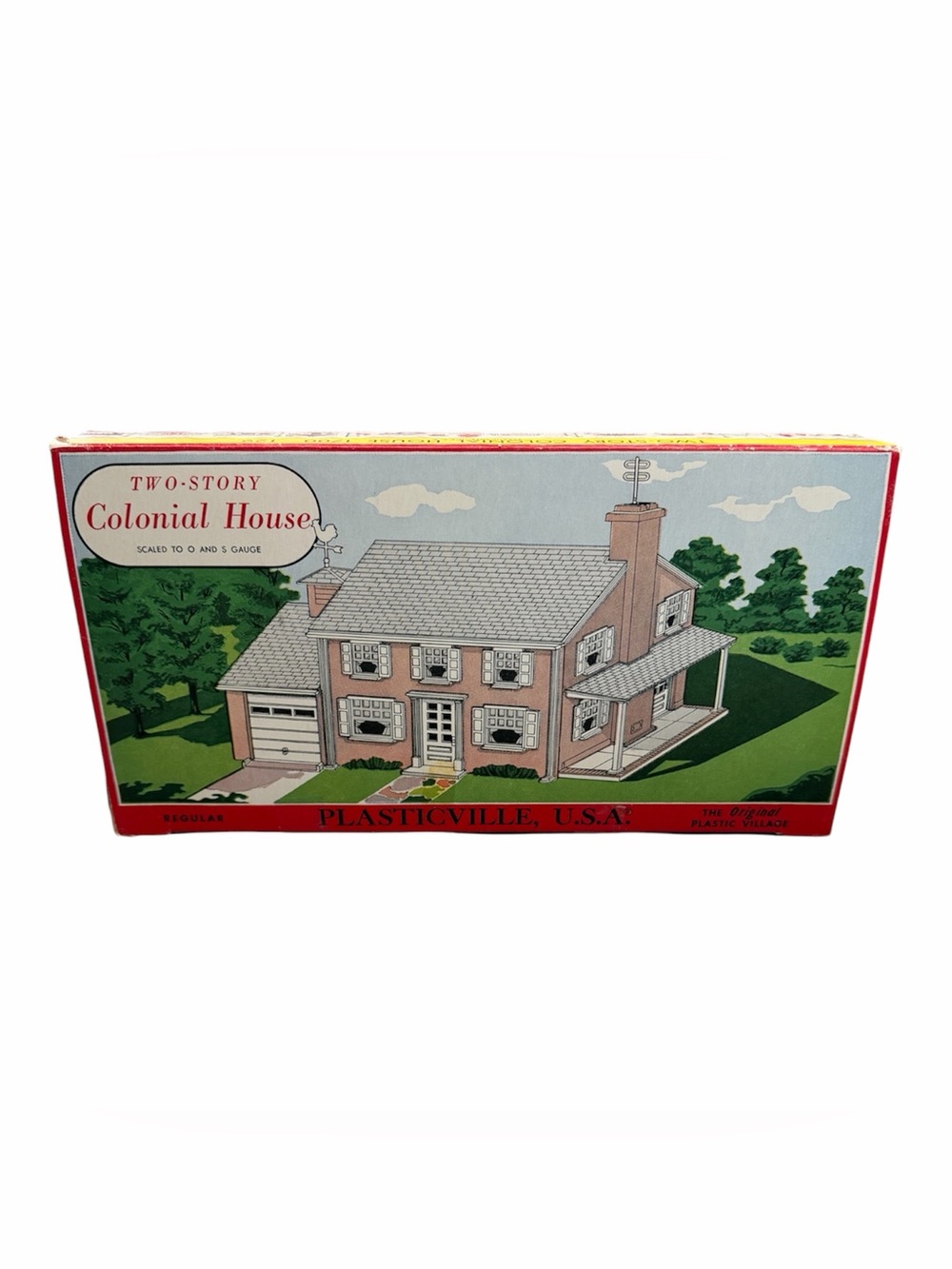 Vintage Plasticville USA 1700 129 O and S Scale Green Two Story Colonial House